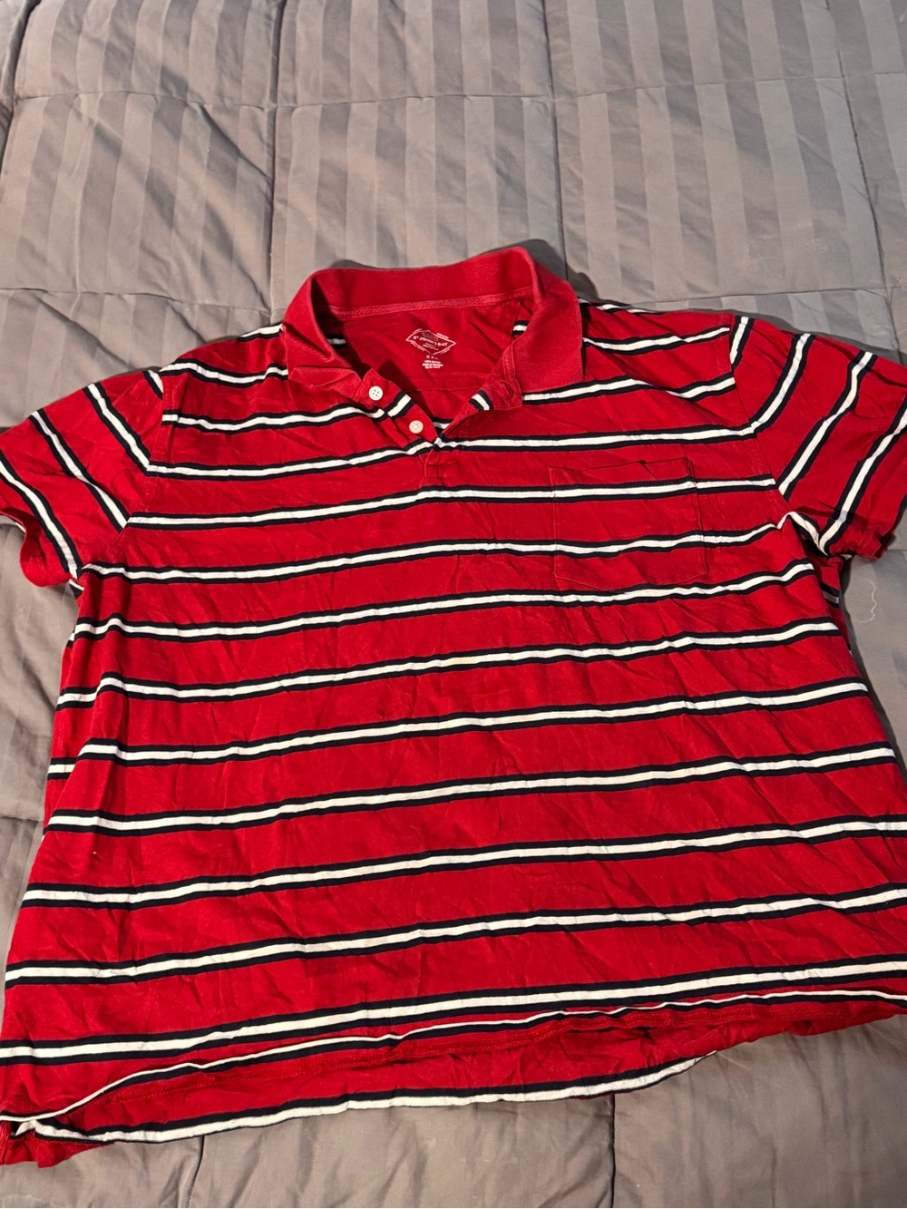 St. John's Bay men’s Red Striped Polo Shirt